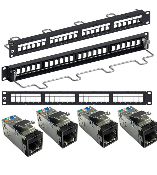 Module Panel Cat6A, STP, 1U, 24 port Straight 760237046