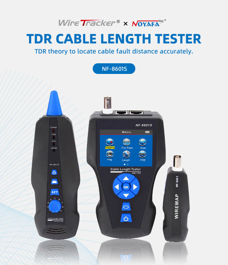 Máy kiểm tra cáp Noyafa NF-8601S TDR cho cáp mạng - cáp đồng trục BNC - điện thoại với các tính năng