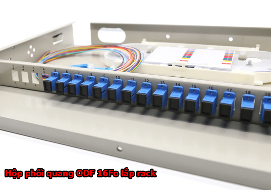 Giá phối quang Rack 19inch 1U 16 CORE ODF-RF-16