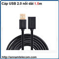 Cáp USB 2.0 nối dài 1.5m chính hãng Ugreen UG-10315 âm-dương