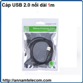 Cáp USB 2.0 nối dài 1m chính hãng Ugreen UG-10314 âm-dương