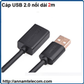 Cáp USB 2.0 nối dài 2m chính hãng Ugreen UG-10316 âm-dương