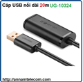 Cáp USB nối dài 20m có chíp khuếch đại chính hãng Ugreen UG-10324