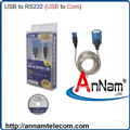 Dây cáp USB to RS232 (USB to com) dài 1.8m màu xanh không kén máy