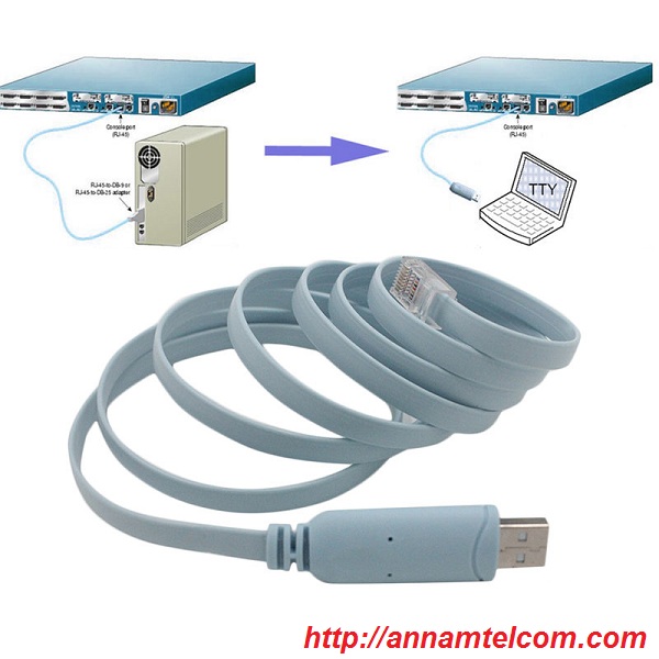 Cáp lập trình cisco - console USB to RJ45 Cable