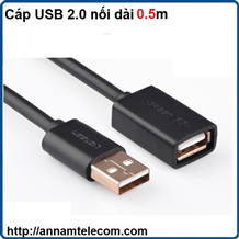 Cáp USB 2.0 nối dài 0.5m chính hãng Ugreen UG-10313 âm-dương