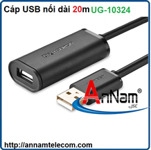 Cáp USB nối dài 20m có chíp khuếch đại 1 ĐẦU ĐỰC-1 CÁI UG-10324(âm+dương)