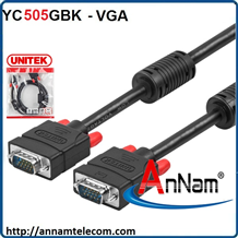 Cáp VGA LCD 3C+6 (5m) Unitek (Y-C 505GBK)