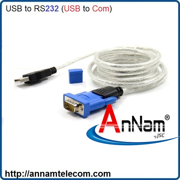 Dây cáp USB to RS232 (USB to com) dài 1.8m màu xanh không kén máy z-tek