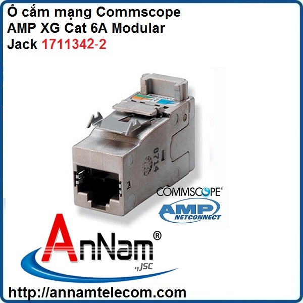 Nhân mạng COMMSCOPE/AMP XG Category 6A Modular Jack AMP-TWIST-6S, Shielded, SL, Rear Exit